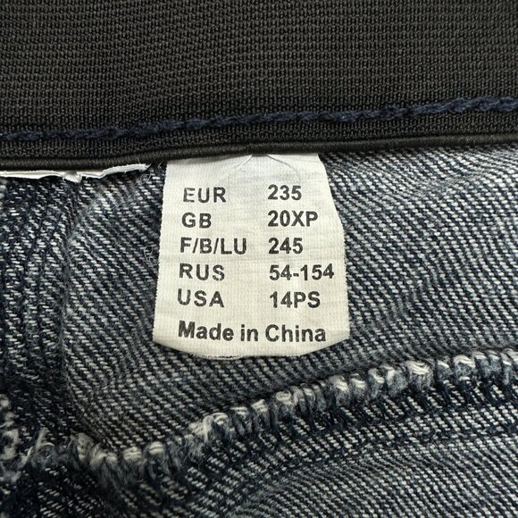 Collection L Nizza Straight Elastic Waistband Women's size 14PS Dark Blue Jeans - Picture 3 of 5